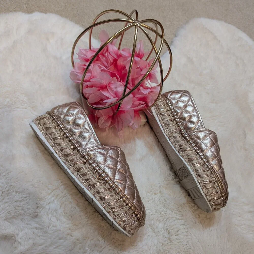 EUC J Slides Rose Gold Espradille, Size 7 - Picture 2 of 8